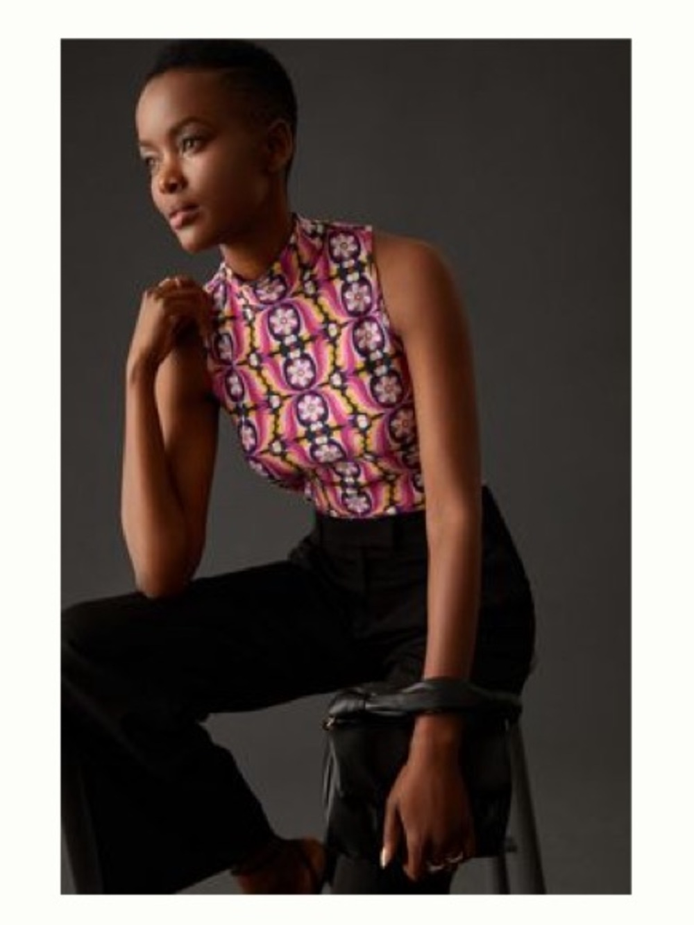 EUC Maeve Structured Mock Neck Top - XS